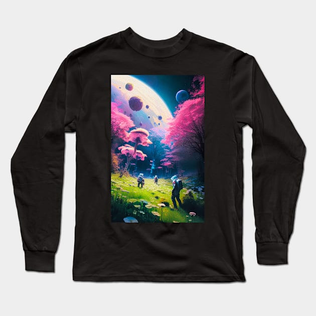 Abstract Another World Explorers Long Sleeve T-Shirt by Voodoo Production